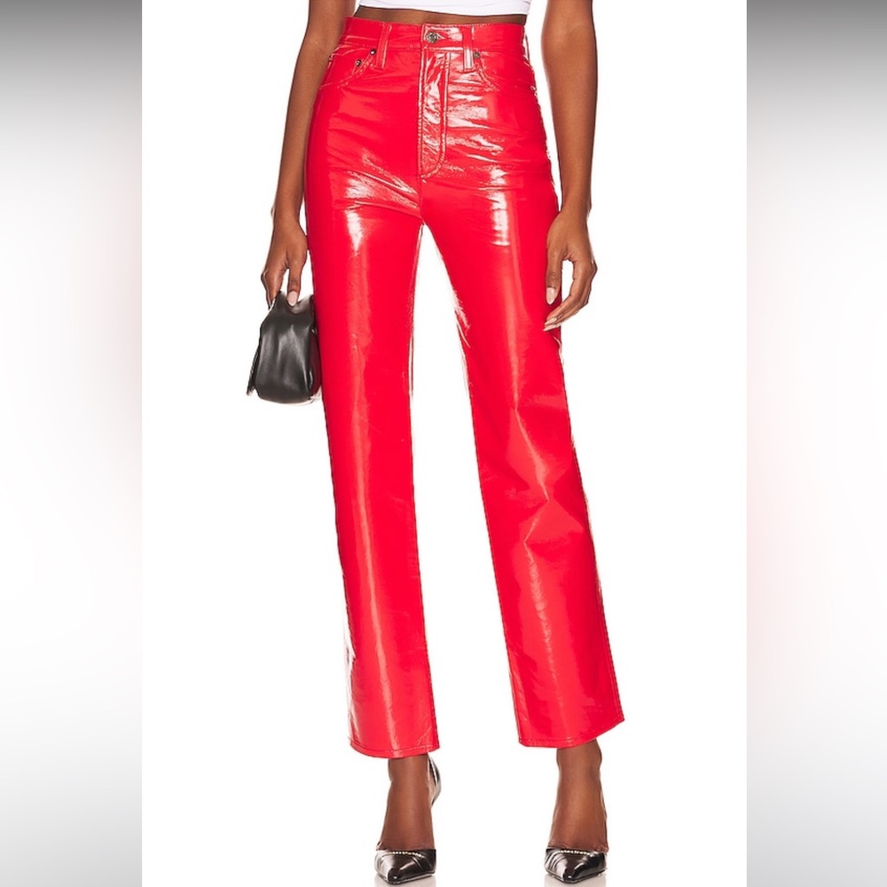 Agolde Vibrant Red Straight Leg Pants